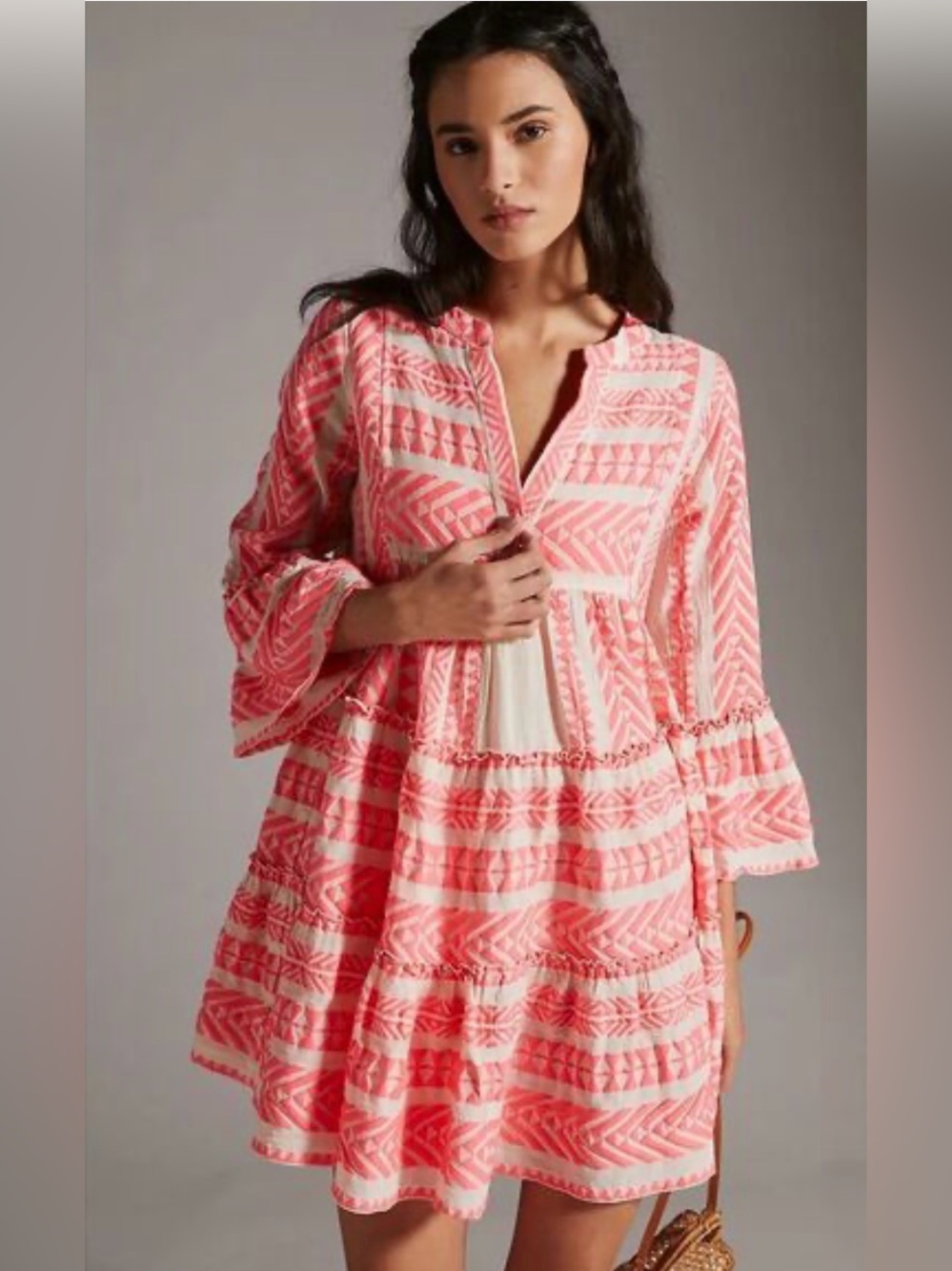 Anthropologie Devotion Twins Ella Embroidered Dress M